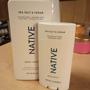 Native Sea Salt & Cedar Body Wash and Deodorant Set